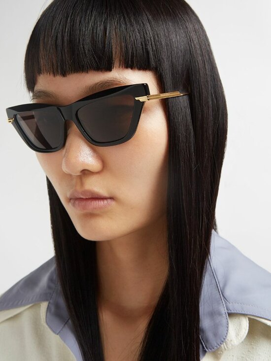 NWT BOTTEGA VENETA SUNGLASSES WOMEN BLACK/GOLD EYEWEAR main image 2
